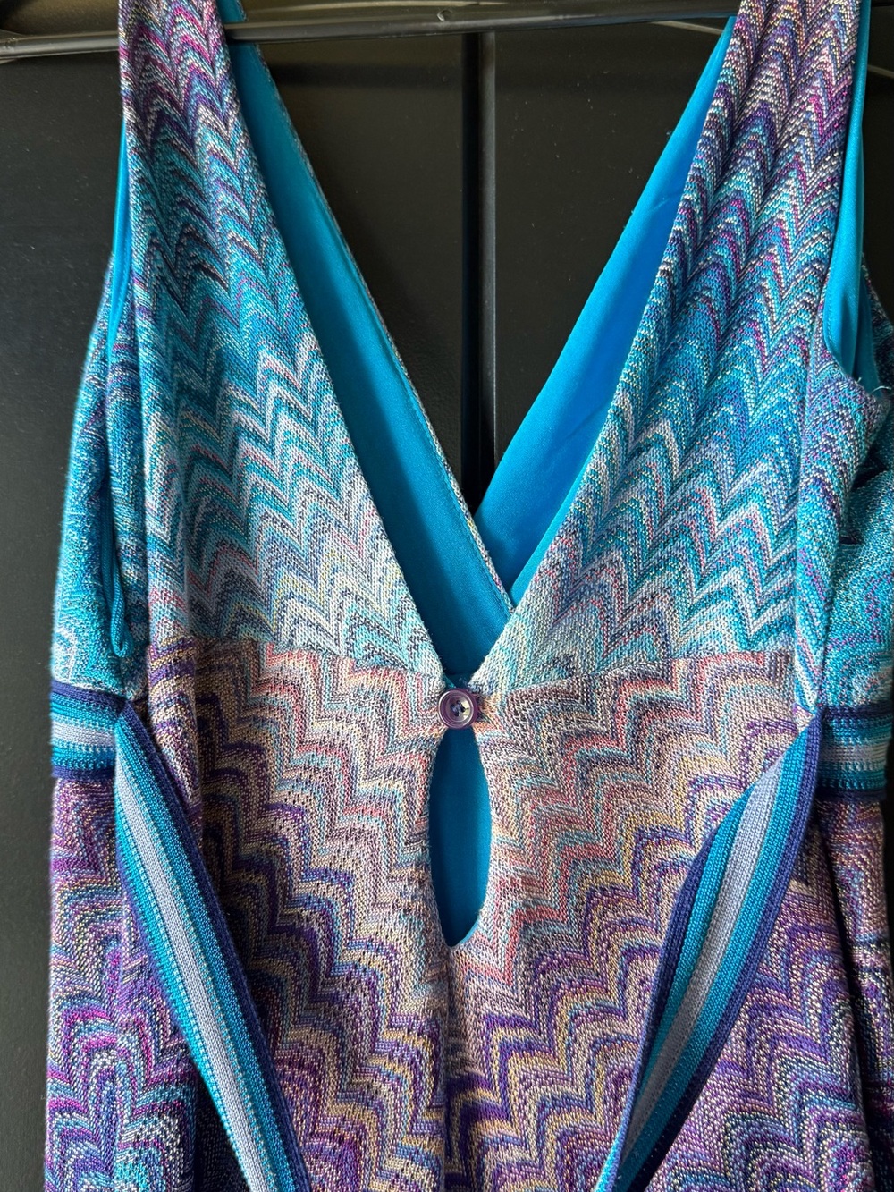 Missoni Multicolor Chevron Knit Dress in Blue and Purple Tones - Picture 5 of 10